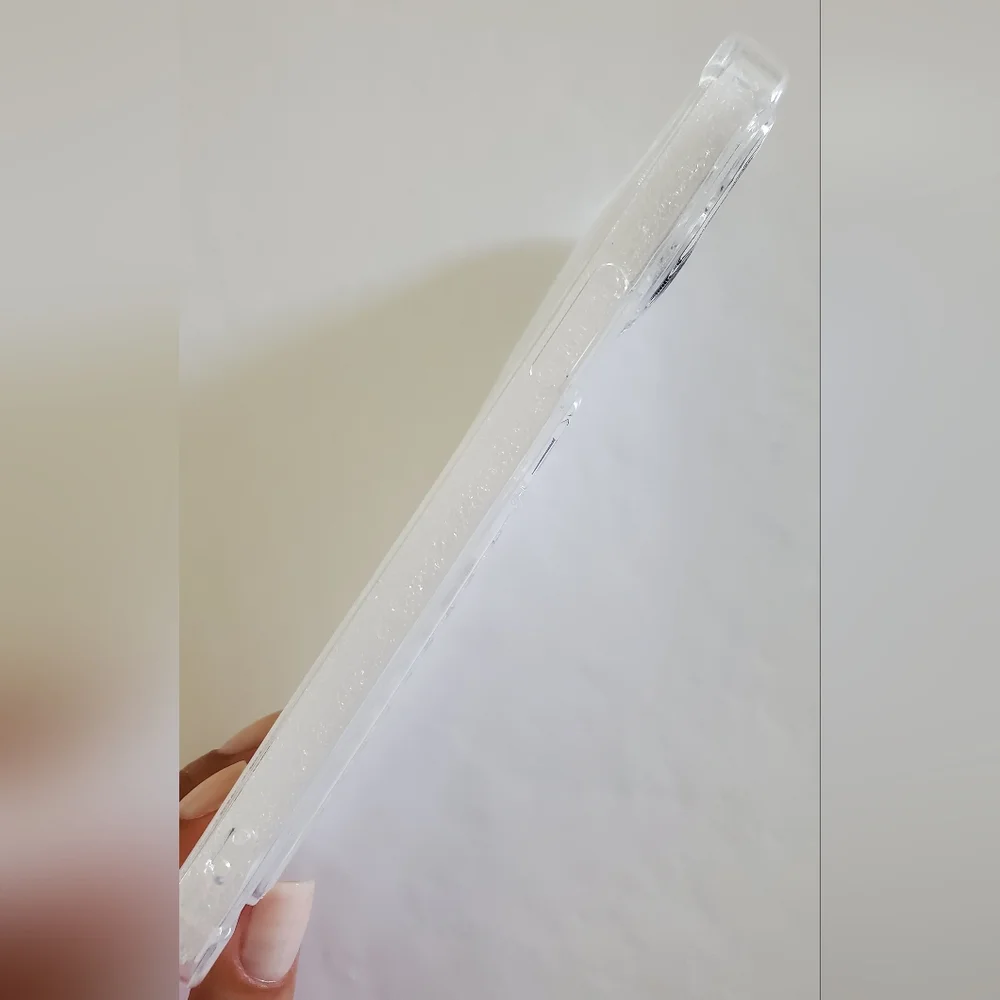 Letter Graphic Clear Card Slot Phone Case